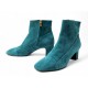 NEUF CHAUSSURES HERMES BOTTINES LEXIE EN DAIM BLEU 39 + BOITE BOOTS SHOES 820€