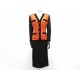 TAILLEUR CHANEL VESTE & JUPE 38 M TWEED LAINE NOIR ET SOIE ORANGE TREFLES 9300€