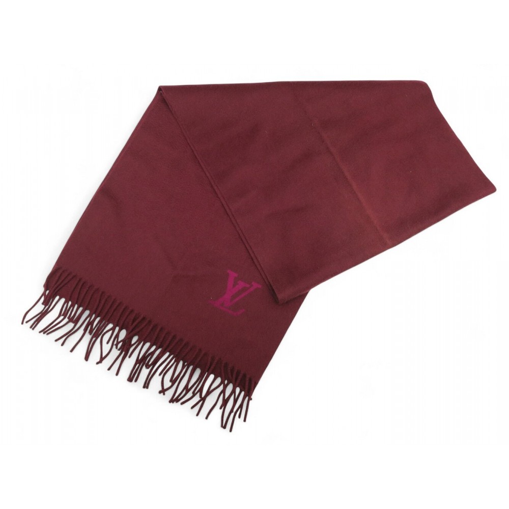 NEUF ECHARPE LOUIS VUITTON JHELAM LOGO LV EN CACHEMIRE A FRANGES NEW SCARF 490€