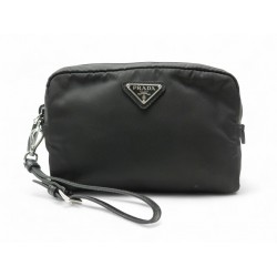 NEUF POCHETTE PRADA RE-NYLON 1NS021 TOILE NOIR NEW BLACK POUCH CLUTCH BAG 490€