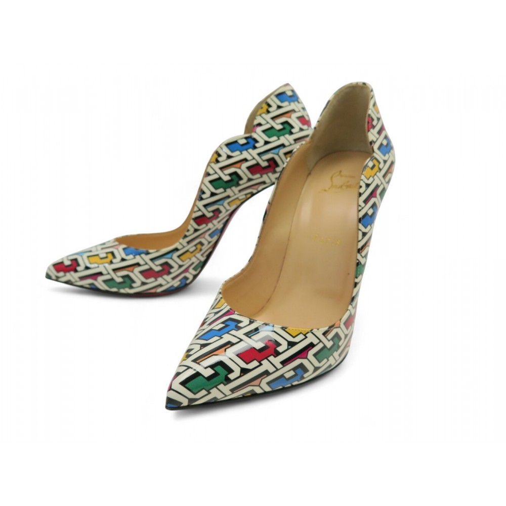 NEUF CHAUSSURES CHRISTIAN LOUBOUTIN ESCARPINS HOT CHICK LOGO CL 39 SHOES 745€