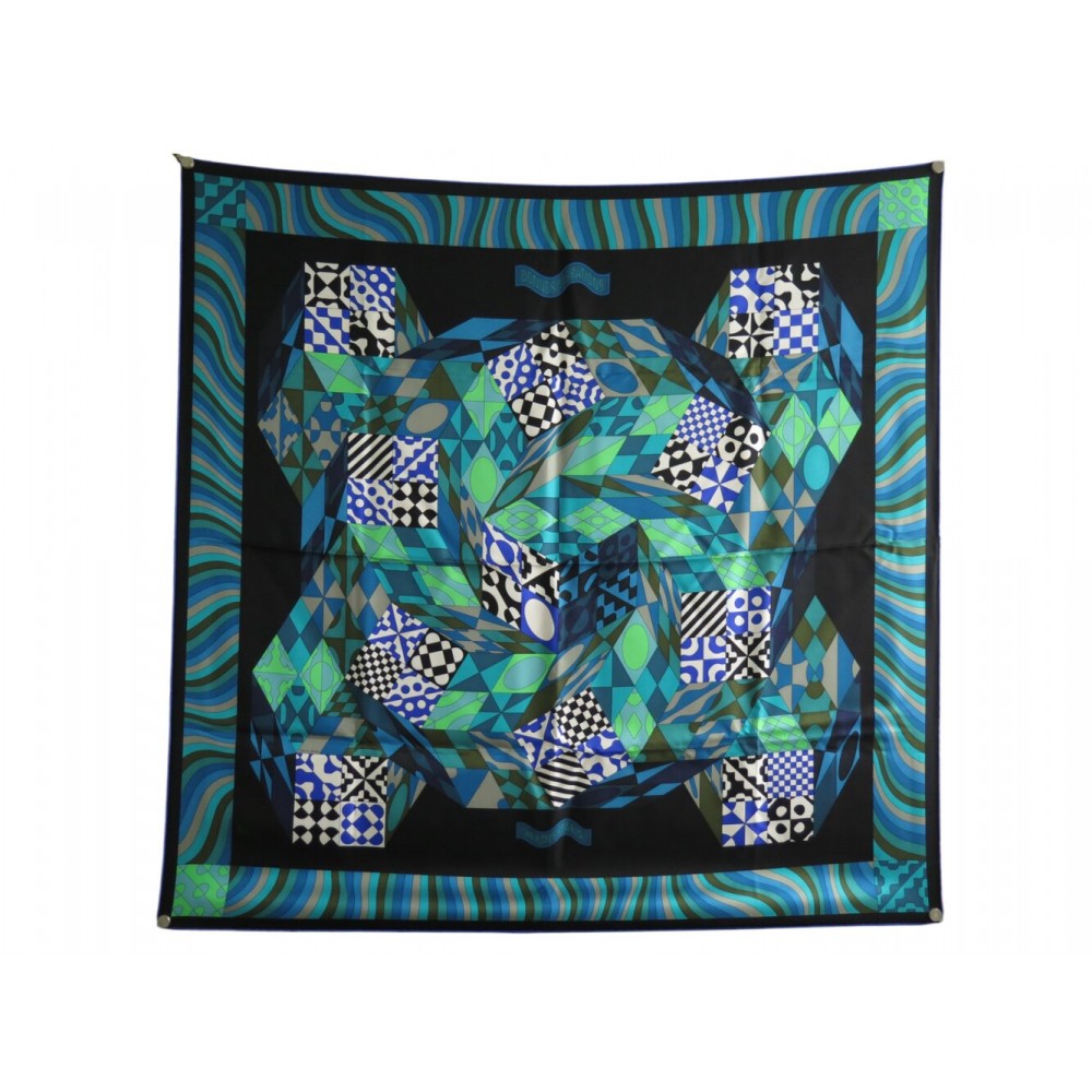 NEUF FOULARD HERMES BONNES VIBRATIONS CARRE 90 SOIE MULTICOLORE SILK SCARF 530€