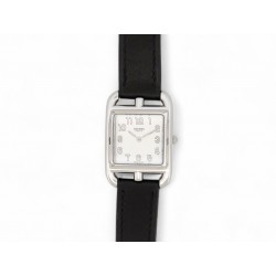 NEUF MONTRE HERMES CAPE COD PM CC1.210a QUARTZ 33 MM EN ACIER ET CUIR NOIR 2800€
