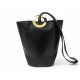 VINTAGE SAC A MAIN CELINE SEAU EN CUIR BOX NOIR BLACK LEATHER HAND BAG 2000€