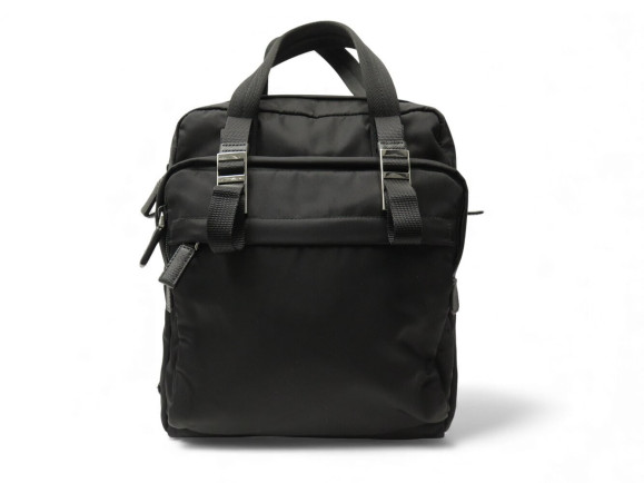 sac a dos prada en toile re nylon noir logo triangle