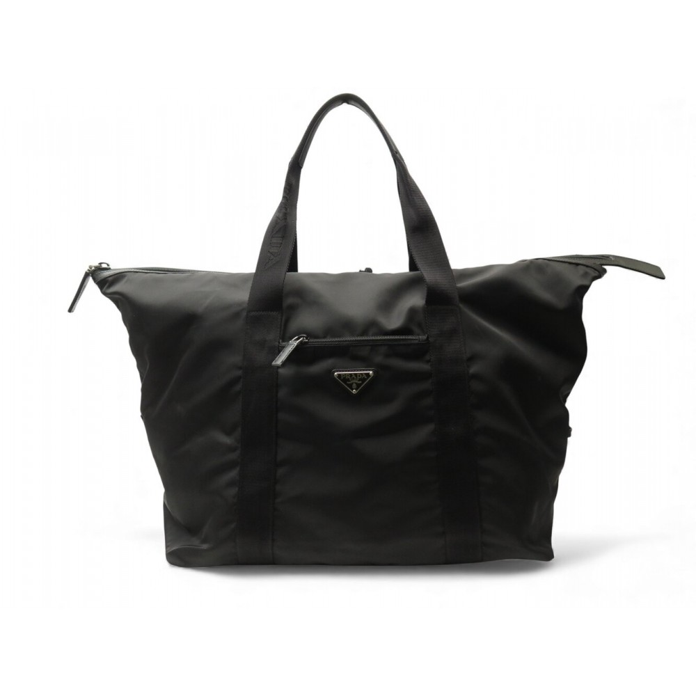 SAC A MAIN PRADA DE VOYAGE WEEK-END FOURRE TOUT TOILE NYLON NOIR HAND BAG 2100€