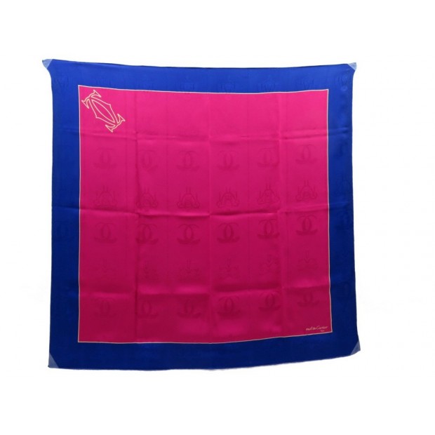 FOULARD MUST DE CARTIER PANTHERE CARRE 90 CM EN SOIE BIJOU SILK SCARF 320€