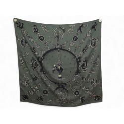 FOULARD HERMES SERIO LUDERE ELEPHANT CARRE 90 CM EN SOIE GRISE SILK SCARF 530€