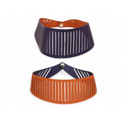 NEUF COLLIER HERMES PETIT H OPENWORK EN CUIR VEAU EPSOM TOGO REVERSIBLE CHOKER