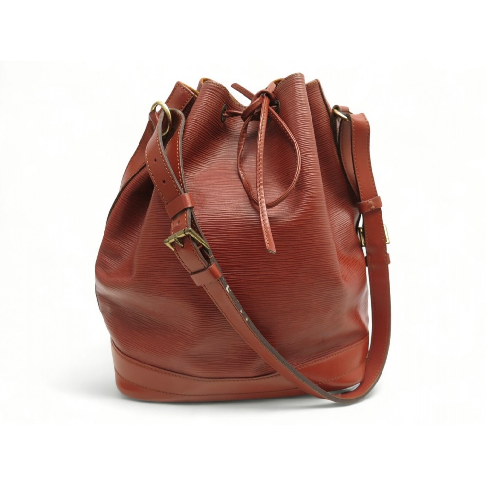 VINTAGE SAC A MAIN LOUIS VUITTON NOE GM EN CUIR EPI COGNAC HAND BAG PURSE 1600€