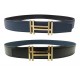 NEUF CEINTURE HERMES BOUCLE H AU CARRE T90 LIEN REVERSIBLE NOIR & BLEU BELT 780€