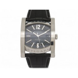 MONTRE BULGARI ASSIOMA AA48S 48MM ACIER BRACELET CROCO AUTOMATIQUE WATCH 4500€