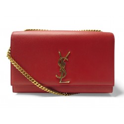 SAC A MAIN SAINT LAURENT KATE MEDIUM 364021 CUIR ROUGE BANDOULIERE HANDBAG 1950€