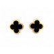BOUCLES D'OREILLES VAN CLEEF & ARPELS PURE ALHAMBRA EN OR JAUNE & ONYX EARRINGS