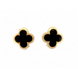 BOUCLES D'OREILLES VAN CLEEF & ARPELS PURE ALHAMBRA EN OR JAUNE & ONYX EARRINGS