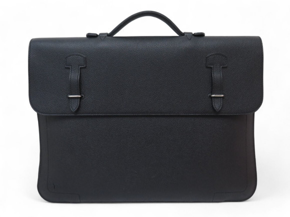 sac cartable hermes serviette 57 en cuir epsom noir