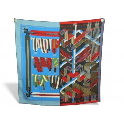 NEUF FOULARD HERMES DOUBLE SANGLE H003338S METZ JAMIN CARRE 90 SOIE SCARF 530€