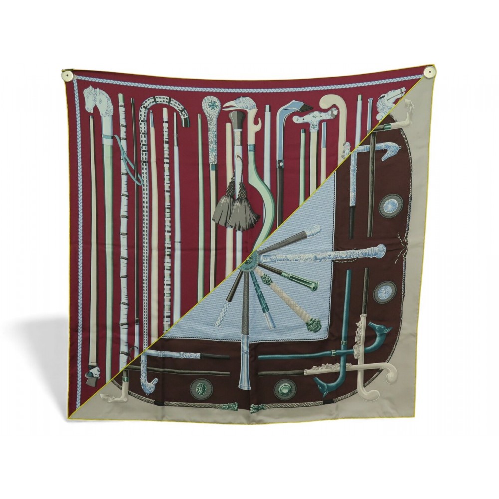 FOULARD HERMES CANNES ET CANNES CARRE 90 DE 2017 EN SOIE RARE SILK SCARF 530€