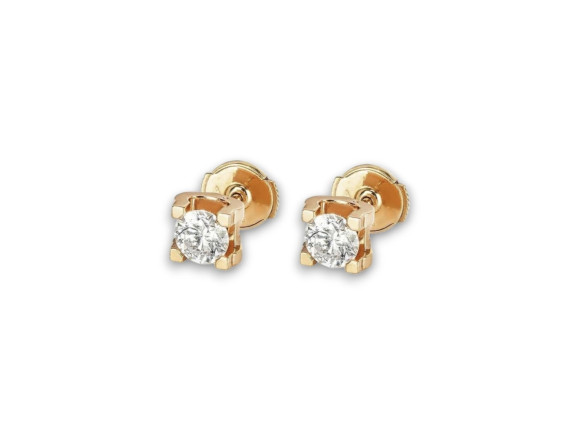 boucles d'oreilles puces cartier c en or rose
