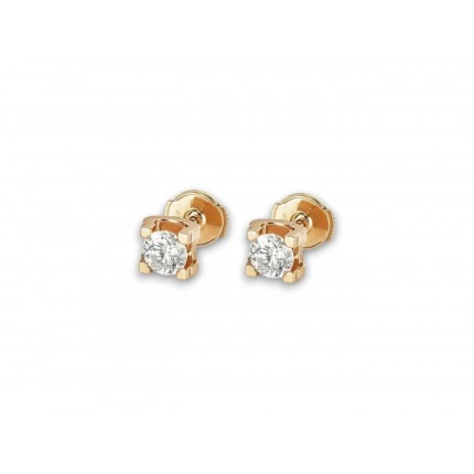 NEUF BOUCLES D'OREILLES PUCES CARTIER C EN OR ROSE DIAMANT 0.48CT EARRINGS 6400€