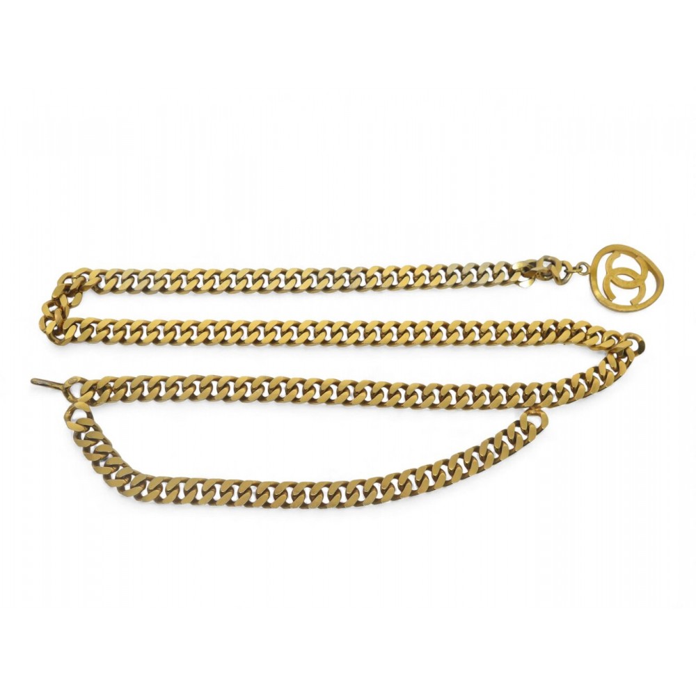 VINTAGE CEINTURE CHANEL 1996 MEDAILLON LOGO CC CHAINE FORCAT T90 COLLIER BELT