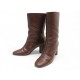 BOTTES HERMES DEFILE H212046Z 39.5 CHAUSSURE CUIR BORDEAUX POCHON BOOTS 1790€