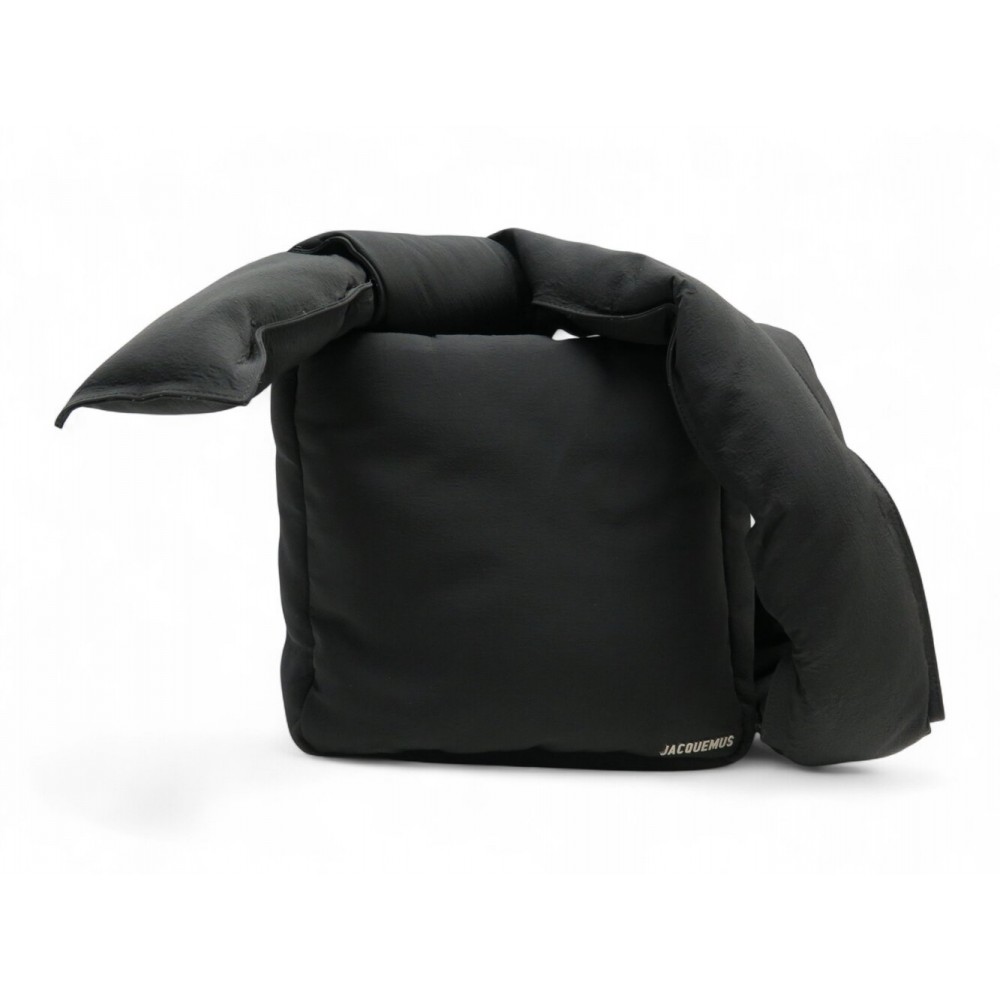 NEUF SAC A MAIN JACQUEMUS LE CUSCINU MESSENGER TOILE NOIR BANDOULIERE PURSE 730€