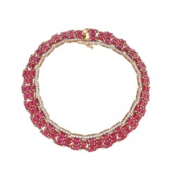 BRACELET MICHAEL CHRISTOFF TAPIS RUBIS 24CT & DIAMANTS 18.5CM OR ROSE 14K 11110€