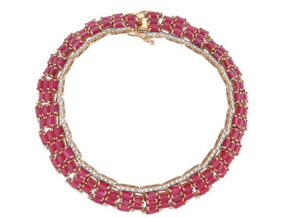 bracelet michael christoff tapis rubis 24ct diamants