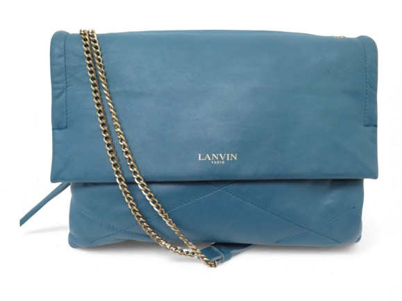 sac a main lanvin sugar mm porte epaule cuir bleu