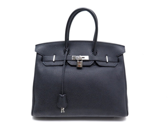 sac a main hermes birkin 35 en cuir togo noir acier