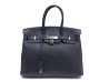 sac a main hermes birkin 35 en cuir togo noir acier