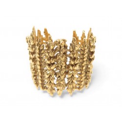 VINTAGE BRACELET AURELIE BIDERMANN MANCHETTE EPI 16.5 CM EN METAL DORE BANGLE