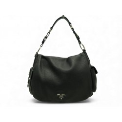 SAC A MAIN PRADA RABAT SIDE POCKET VITELLO DAINO CUIR GRAINE NOIR HAND BAG 2600€