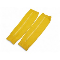 NEUF GUETRES POUR JAMBES HERMES EN COTON SOIE NYLON JAUNE YELLOW LEG WARMERS