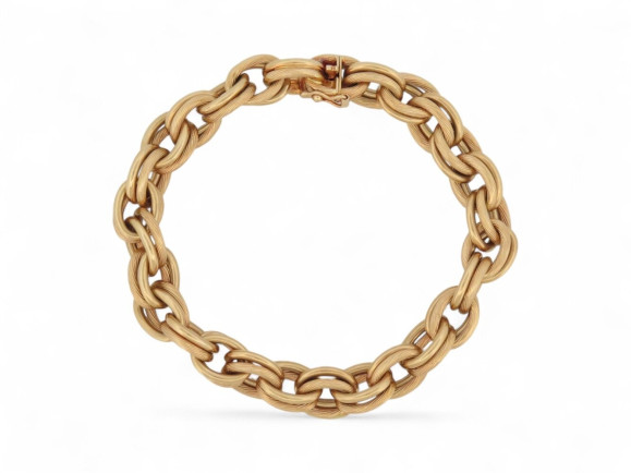 rare bracelet hermes en or jaune 18k 55gr