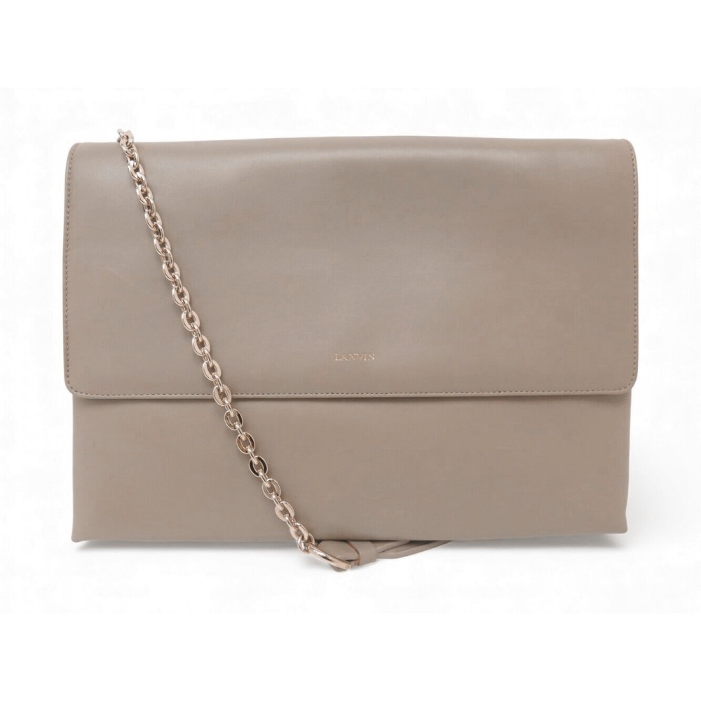 SAC A MAIN LANVIN SUGAR MM CW-BGRS00-LILE-A18 CUIR TAUPE BANDOULIERE BAG 2690€