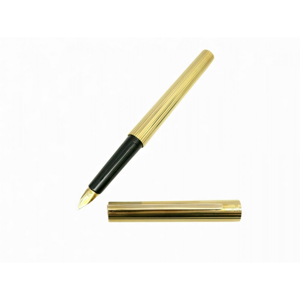 STYLO PLUME ST DUPONT A CARTOUCHES PLAQUE OR DORE GOLD PLATED FOUNTAIN PEN 480€