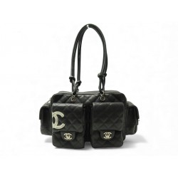 SAC A MAIN CHANEL CAMBON REPORTER PM CUIR MATELASSE NOIR BLACK HAND BAG 5400€