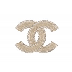 NEUF BROCHE CHANEL LOGO CC STRASS 2022 EN METAL DORE NEW GOLDEN BROOCH 720€