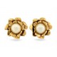 NEUF VINTAGE BOUCLES D'OREILLES YVES SAINT LAURENT GARDENIA PM 2728 EARRINGS