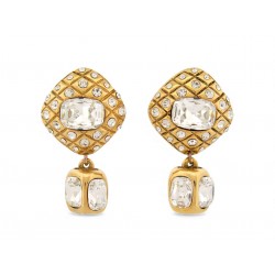 VINTAGE BOUCLES D'OREILLES CHANEL PENDANTES STRASS DE CASTELLANE 1984 EARRINGS