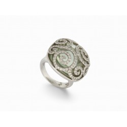 BAGUE ADLER PIERRE CABOCHON CAGE 145 DIAMANTS 2CT T54 EN OR BLANC 18K RING 6000€