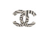  broche chanel logo cc strass etoile metal argente