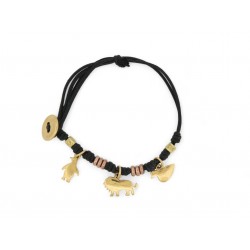 BRACELET DODO RONDELLES GRANELLI CHARMS LION PINGOUIN CANARD OR JAUNE 18K 1157€