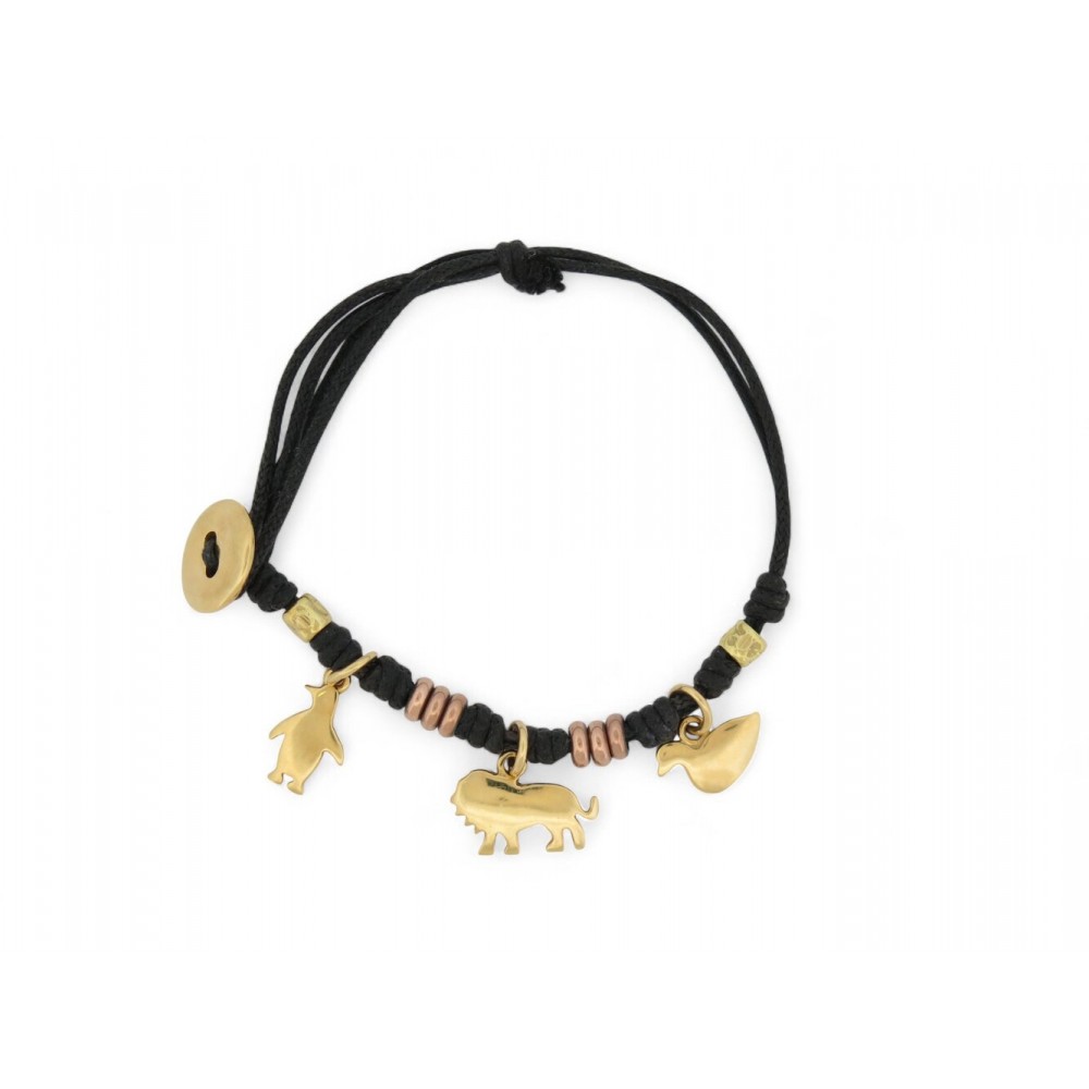 BRACELET DODO RONDELLES GRANELLI CHARMS LION PINGOUIN CANARD OR JAUNE 18K 1157€