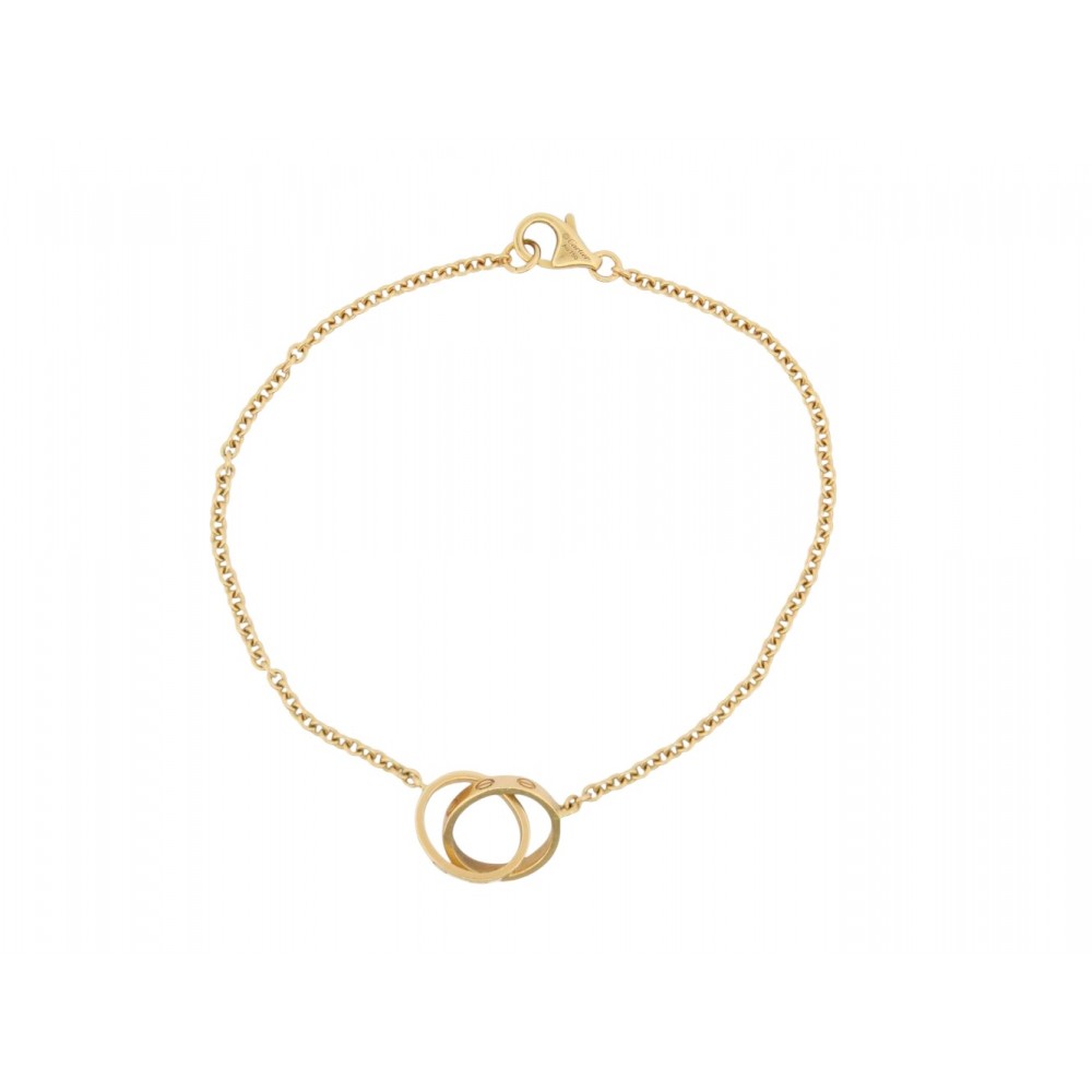 NEUF BRACELET CARTIER LOVE SUR CHAINE B6027100 T17.5 EN OR JAUNE 18K 4.1GR 2110€