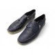 CHAUSSURES HERMES TRIP 46 MOCASSINS ESPADRILLES EN CUIR BLEU LOAFERS SHOES 640€