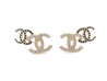  boucles d'oreilles chanel double logo cc metal