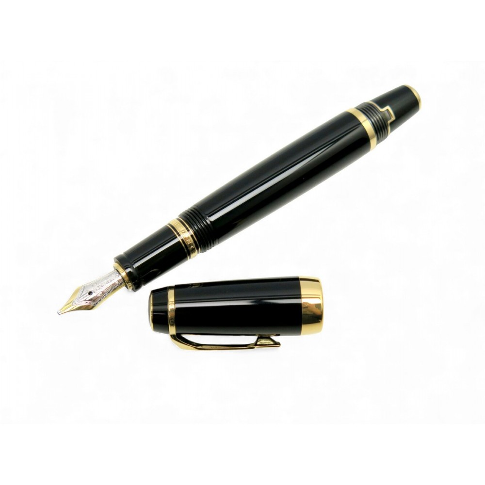 NEUF STYLO PLUME MONTBLANC BOHEME 5762 RESINE NOIRE DORE BOITE FOUNTAIN PEN 920€